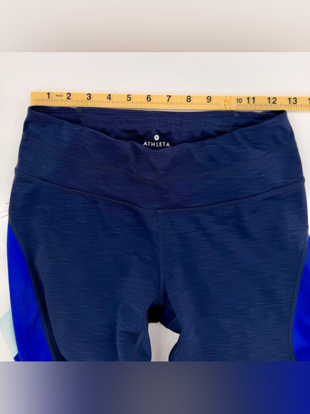 Athleta Blue Colorblock High Rise 7/8 Leggings Workout Yoga Pants Size Small - Picture 7 of 8